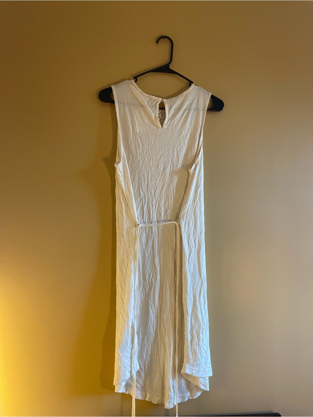 H&M White High-Low Sleeveless Tie-Waist Dress- Size Medium
